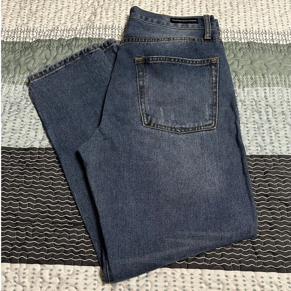 Umgee Straight Leg Jeans Womens 29 Blue Distressed Button Fly 100% Cotton J3054